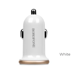 Автомобільний зарядний пристрій Borofone 2x USB White (BFO-BZ5-W)