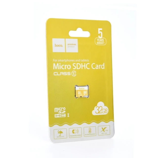 Карта памяти Hoco microSD 32GB Class 10 Yellow (6957531085812)