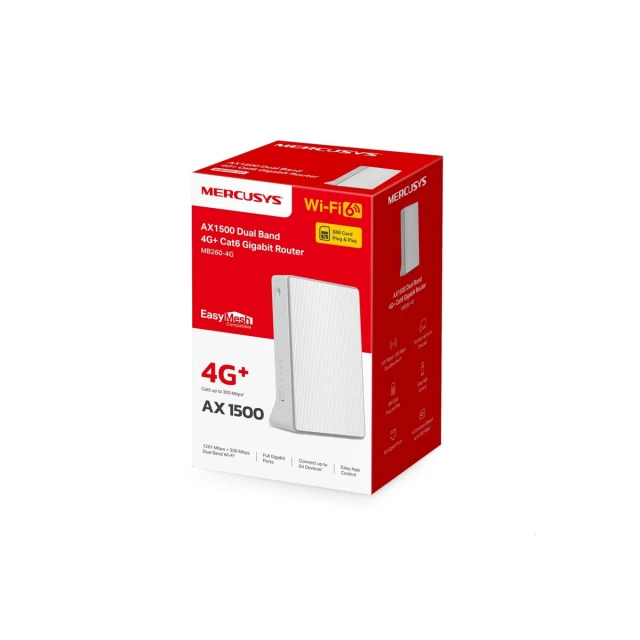 Бездротовий роутер Mercusys MB260-4G 802.11ax AX1500 Gigabit 4G (6957939002145)