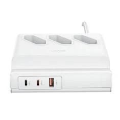 Мережевий подовжувач Usams CC160 65W Super Si FC USB Extension Socket EU 2xUSB-C | USB-A | 3x220V White (CC160TC01)