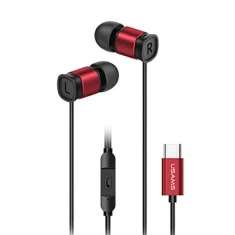 Навушники Usams EP-46 Stereo Earphones with USB-C cable 1.2m Red (HSEP4604)