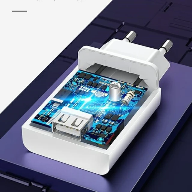 Мережевий зарядний пристрій Usams T22 QC 18W USB-A White with USB-A to USB-C Cable (T48OCLN01)