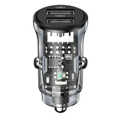 Автомобільний зарядний пристрій Usams US-CC162 C31 FC/QC 3A 2xUSB-A Black (CC162CC01)