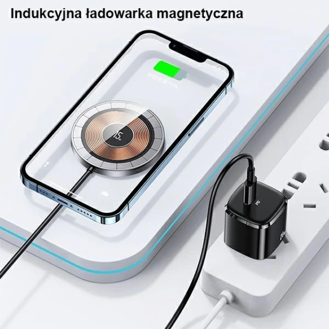 Бездротовий зарядний пристрій Usams US-CD183 FC 15W Black with MagSafe (CD183CDX01)