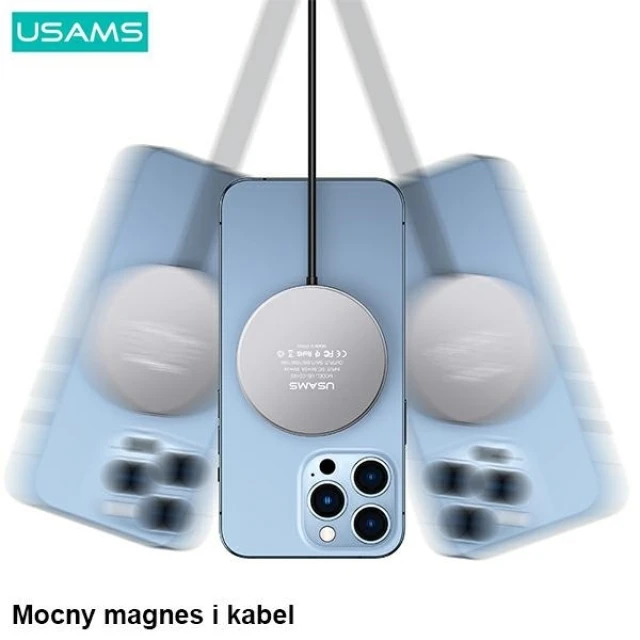 Бездротовий зарядний пристрій Usams US-CD183 FC 15W Black with MagSafe (CD183CDX01)