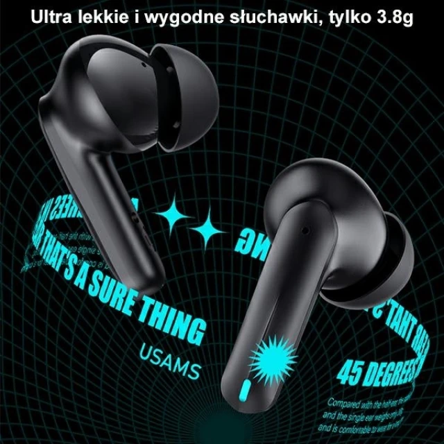 Бездротові навушники Usams XJ13 Gaming Earbuds TWS Bluetooth 5.3 Black (BHUXJ01)