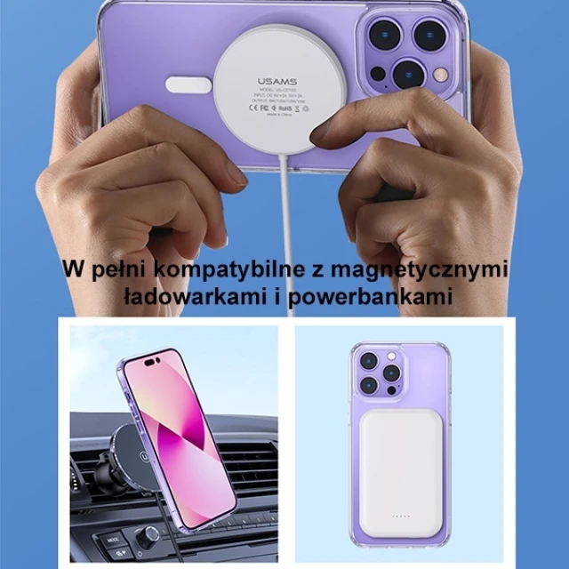 Чохол Usams Ice Magnet для iPhone 14 Plus Transparent with MagSafe (US-BH801)