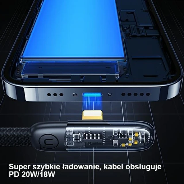Кабель Usams US-SJ586 Iceflake PD/FC USB-C to Lightning 20W 2m White (SJ586USB02)