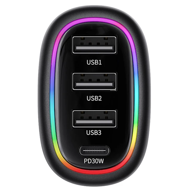 Автомобильное зарядное устройство Usams US-CC170 C34 PD 48W USB-C | 3xUSB-A Black (CC170CC01)