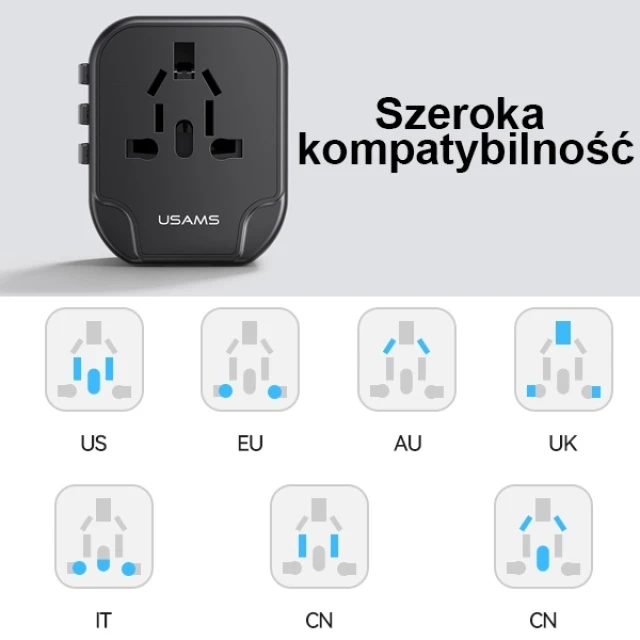 Мережевий зарядний пристрій Usams US-CC131 T39 PD 20W USB-C Black (CC131TC01)
