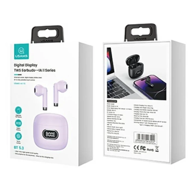 Бездротові навушники Usams IAII15 TWS Bluetooth 5.3 Purple (BHUIAII03)