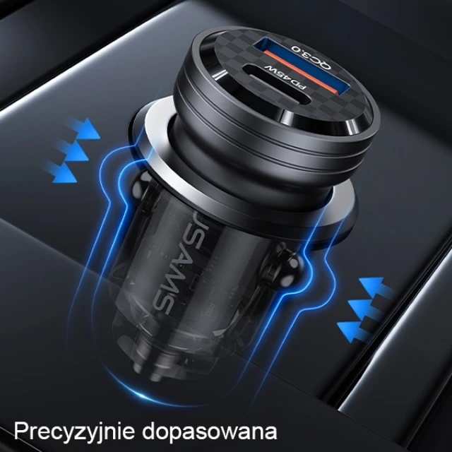 Автомобільний зарядний пристрій Usams US-CC175 C35 PD/FC/QC 45W USB-A | USB-C Black (CC175CC01)