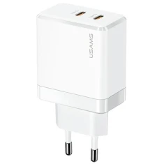 Мережевий зарядний пристрій Usams US-CC172 T54 PD/FC/QC 40W 2xUSB-C White (CC172TC02)