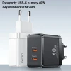 Мережевий зарядний пристрій Usams US-CC172 T54 PD/FC/QC 40W 2xUSB-C White (CC172TC02)