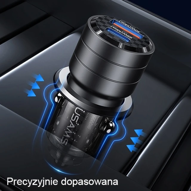 Автомобільний зарядний пристрій Usams US-CC176 C36 PD/FC/QC 95W USB-A | USB-C Black (CC176CC01)