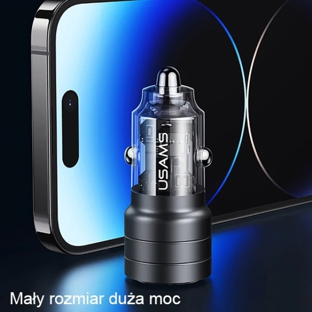 Автомобільний зарядний пристрій Usams US-CC176 C36 PD/FC/QC 95W USB-A | USB-C Black (CC176CC01)
