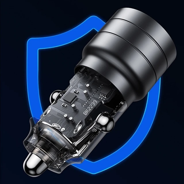 Автомобільний зарядний пристрій Usams US-CC176 C36 PD/FC/QC 95W USB-A | USB-C Black (CC176CC01)