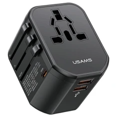 Мережевий зарядний пристрій Usams US-CC179 T59 PD/QC US/AU/EU/UK 20W 2xUSB-A Black (CC179TC01) 