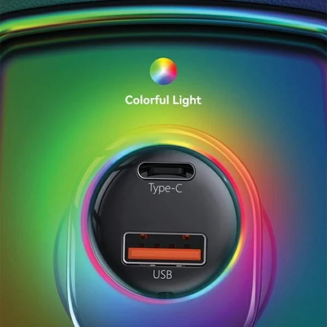 Автомобільний зарядний пристрій Usams US-CC193 C37 PD/QC 60W USB-A | USB-C Black with USB-C Cable (CC192CC01)