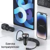 Автомобільний зарядний пристрій Usams US-CC193 C37 PD/QC 60W USB-A | USB-C Black with Ligtning Cable (CC193CC01)