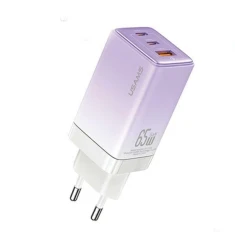 Мережевий зарядний пристрій Usams US-CC180 Sandru Series PD/FC/QC 65W 2xUSB-C | USB-A Gradient Purple (CC180TC03)