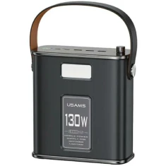 Портативний зарядний пристрій Usams Powerbank Fast Charge 130W 80000mAh QC3.0/PD3.0/FC with USB-C to USB-C 100W 2m Cable Black (STXLOGTC01)