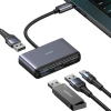 USB-хаб Usams SJ627 4-in-1 USB-C to 2xUSB-A 2.0 | USB-A 3.0 | USB-C Dark Grey (SJ627HUB01)