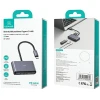 USB-хаб Usams SJ628 PD 100W 5-in1 USB-C to USB-A 2.0 | USB-A 3.0 | USB-C | TF | SD Dark Grey (SJ628HUB01)