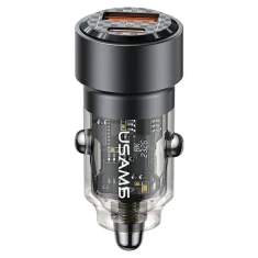 Автомобільний зарядний пристрій Usams US-CC208 C39 FC 60W USB-A | USB-C Black (CC208CC01)