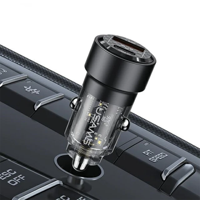 Автомобільний зарядний пристрій Usams US-CC208 C39 FC 60W USB-A | USB-C Black (CC208CC01)