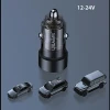 Автомобільний зарядний пристрій Usams US-CC208 C39 FC 60W USB-A | USB-C Black (CC208CC01)