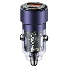 Автомобільний зарядний пристрій Usams US-CC208 C39 FC 60W USB-A | USB-C Purple (CC208CC02)