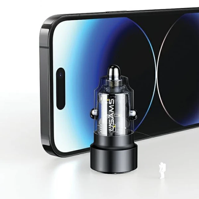 Автомобільний зарядний пристрій Usams US-CC208 C39 FC 60W USB-A | USB-C Purple (CC208CC02)
