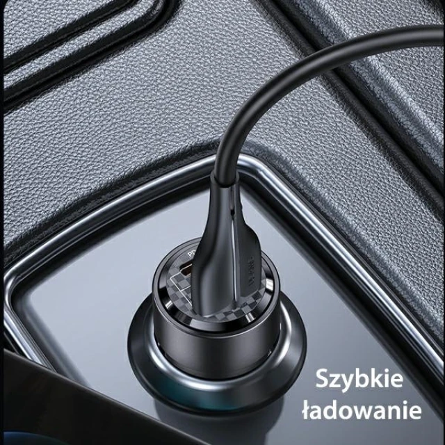 Автомобільний зарядний пристрій Usams US-CC208 C39 FC 60W USB-A | USB-C Purple (CC208CC02)