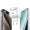 Мережевий зарядний пристрій Usams US-CC202 GaN PD/QC 35W USB-C White with USB-C Cable (CC202TC02)