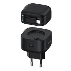 Мережевий зарядний пристрій Usams US-CC209 GaN PD/QC 35W USB-C Black with Lightning Cable (CC209TC01)