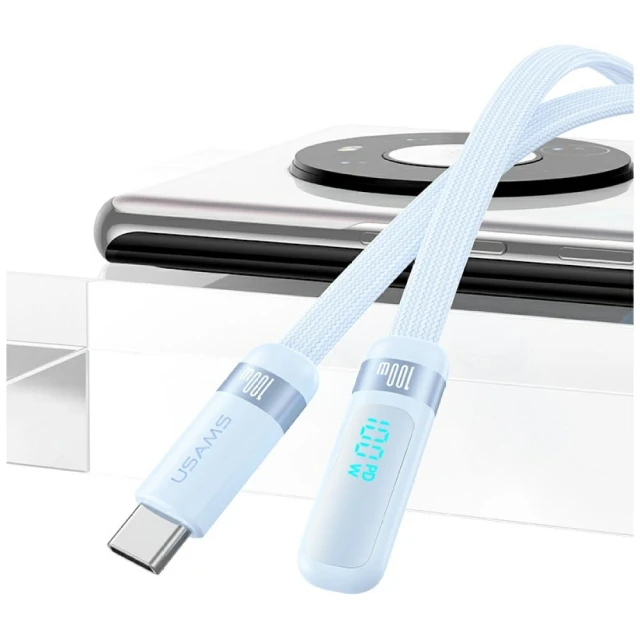 Кабель Usams US-SJ653 PD 100W USB-C/USB-C 1.2m White (SJ653USB02)
