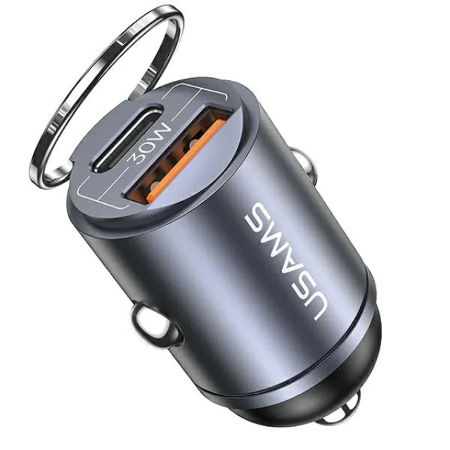 Автомобільний зарядний пристрій Usams US-CC206 C38 PD/QC 30W USB-C | USB-A Tarnish (CC206CC01)