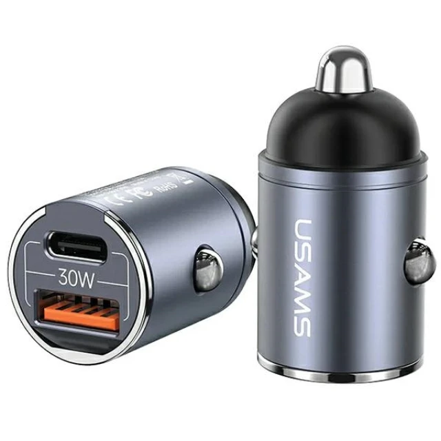 Автомобільний зарядний пристрій Usams US-CC206 C38 PD/QC 30W USB-C | USB-A Tarnish (CC206CC01)