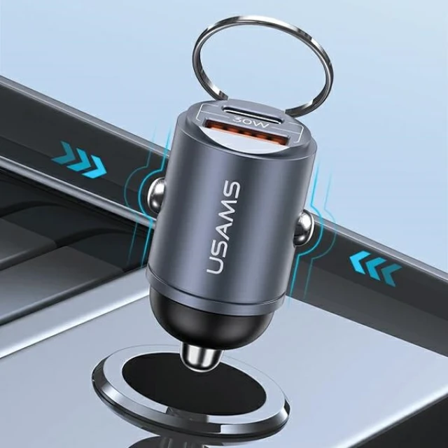 Автомобільний зарядний пристрій Usams US-CC206 C38 PD/QC 30W USB-C | USB-A Tarnish (CC206CC01)