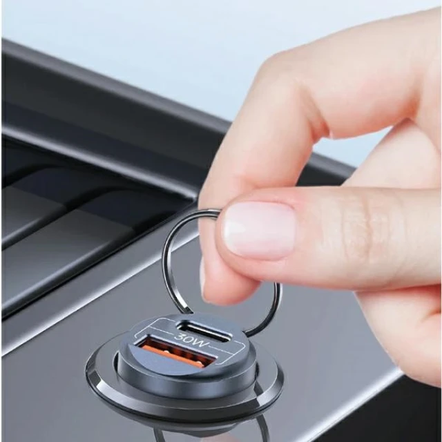 Автомобільний зарядний пристрій Usams US-CC206 C38 PD/QC 30W USB-C | USB-A Tarnish (CC206CC01)