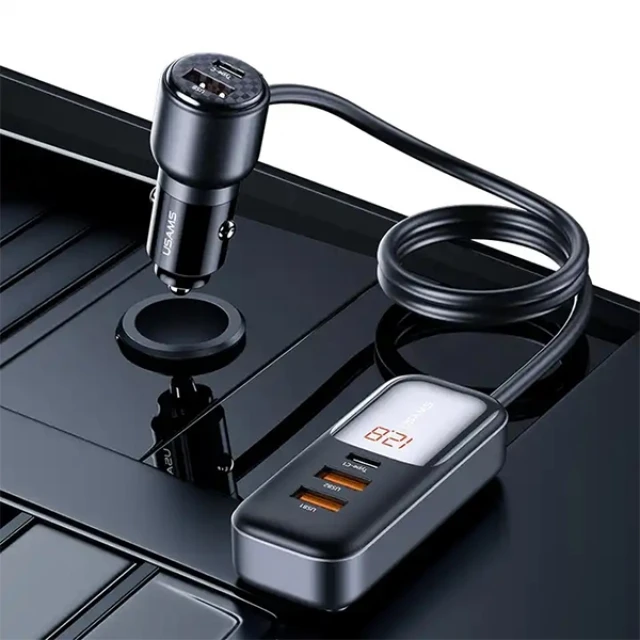Автомобільний зарядний пристрій Usams US-CC213 C40 PD/FC/QC 165W 3xUSB-A | 2xUSB-C Black (CC213CC01)