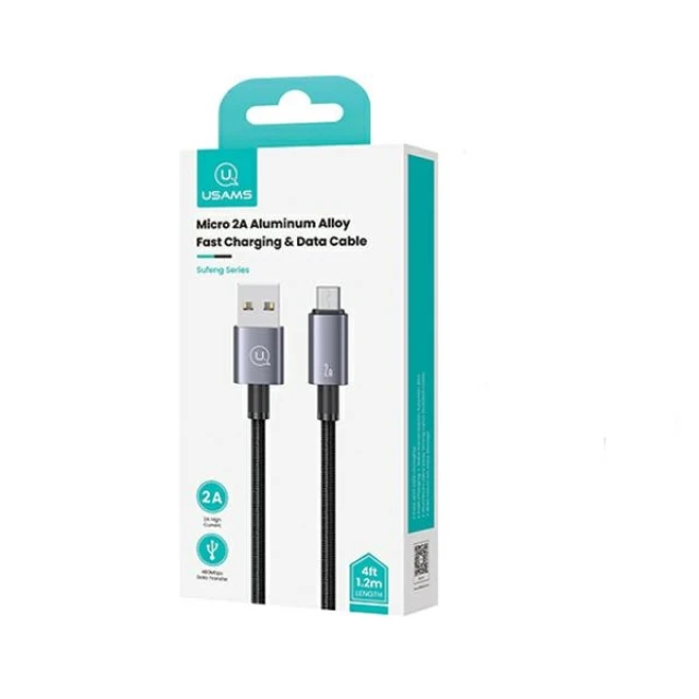 Кабель Usams US-SJ668 FC USB-A to Micro-USB 2A 1.2m Tarnish (SJ668USB01)