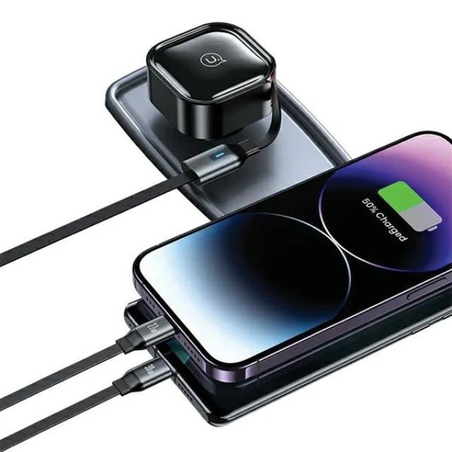 Автомобільний зарядний пристрій Usams US-CC219 C41 PD/FC/QC 30W Black with USB-C/Lightning Cable (CC219CC01)