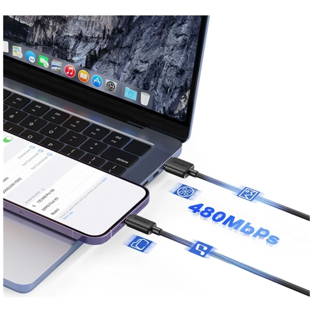 Кабель Usams KY Series Lightning to USB-A 2m White (SJ694USB02)
