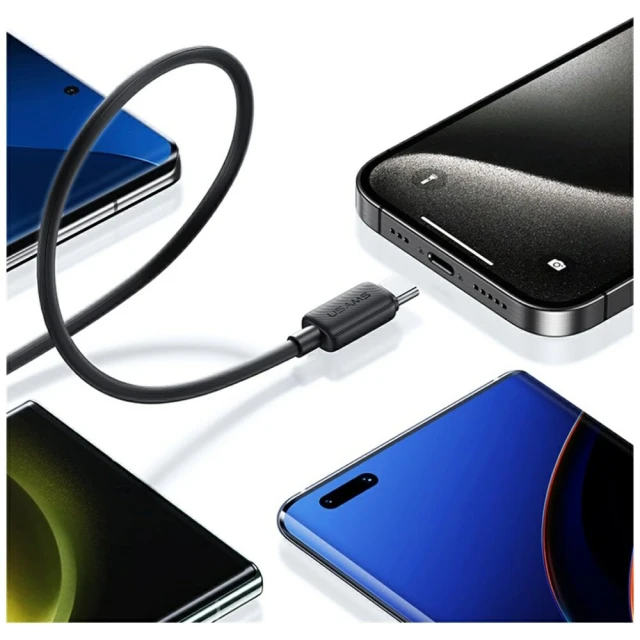 Кабель Usams KY Series USB-C to USB-C 60W 2m White (SJ696USB02)