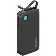 Портативний зарядний пристрій Usams XY Series FC/PD 10000mAh 20W USB-A/USB-C with Built-in USB-C Cable Black (10KCD22401)