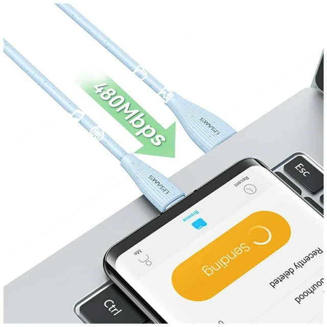 Кабель Usams Green Series USB-A to USB-C 1 m Blue (SJ714USB03)