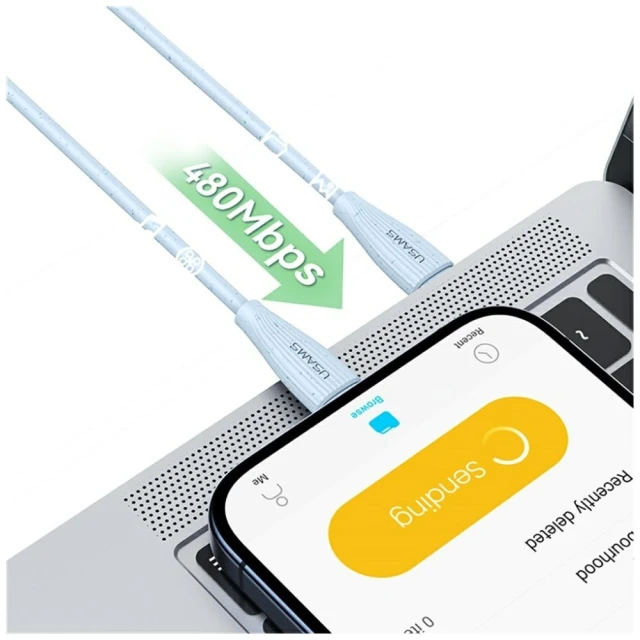 Кабель Usams Green Series USB-C to Lightning 1 m Blue (SJ717USB03)