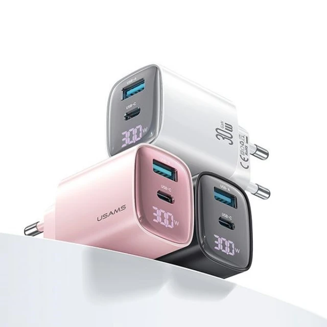 Мережевий зарядний пристрій Usams XC Series FC 30W USB-C | USB-A Black (CC229TC01)